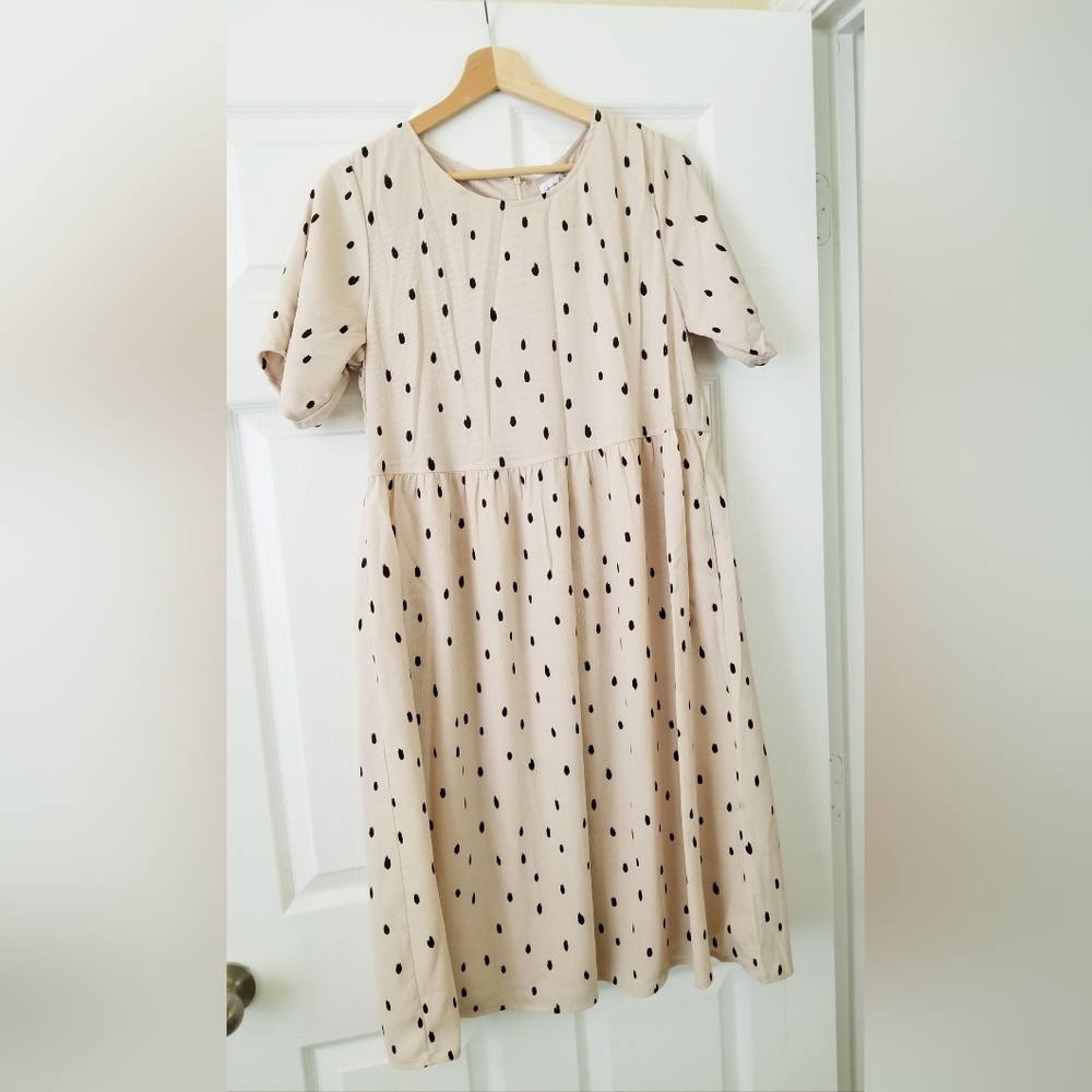 ROOLLEE midi dress size L, brand new polka dot
